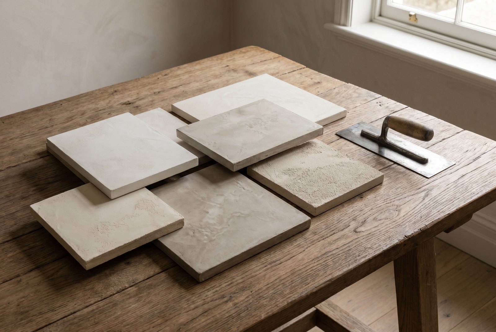Plaster sample boards